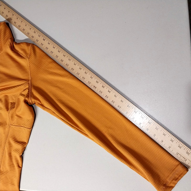 Orvis 1/4 Zip Thermal Base Layer Orange Waffle Knit Fleece Pullover Men's Size M gallery