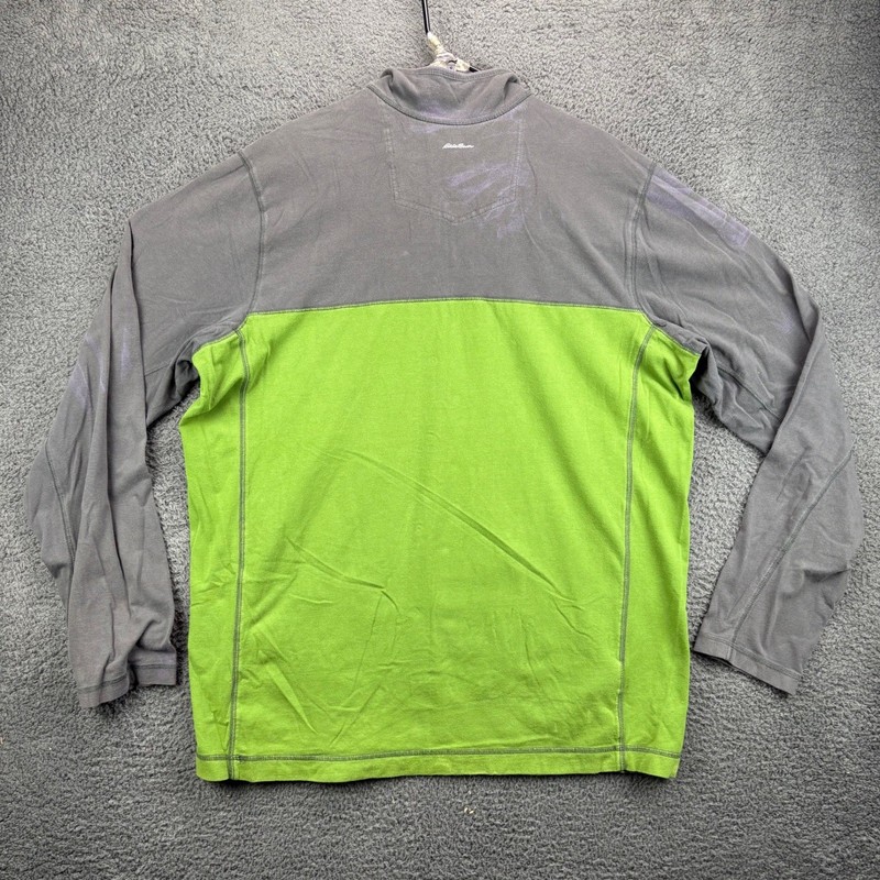 Eddie Bauer Travex Mens Txl 1/4 Zip Pullover Sweatshirt Long Sleeve Gray Green gallery