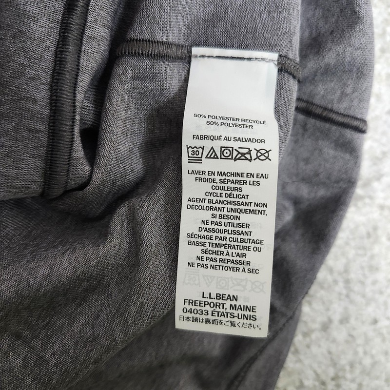LL Bean Pullover Mens Large Gray 1/4 Zip Lightweight Hiking Shirt Raglan 509467 gallery