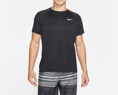 Nike Hydroguard Swim Shirt Essential Short Sleeve UV Black Large NESSA586-001