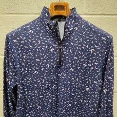 Greyson Golf Pullover Tate Isle of Devils Print 1/4 Zip L 23.5×31 Blue Polyamide