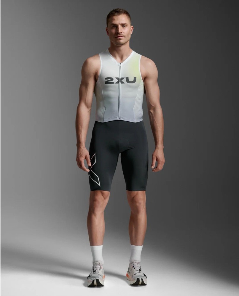 2XU Men’s Light Speed React Trisuit Size Medium In Matcha/Indian Ink - MSRP $300