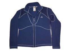 Adidas Climalite 365 Jacket Mens Large Blue Full Zip Waffle Design Athletic