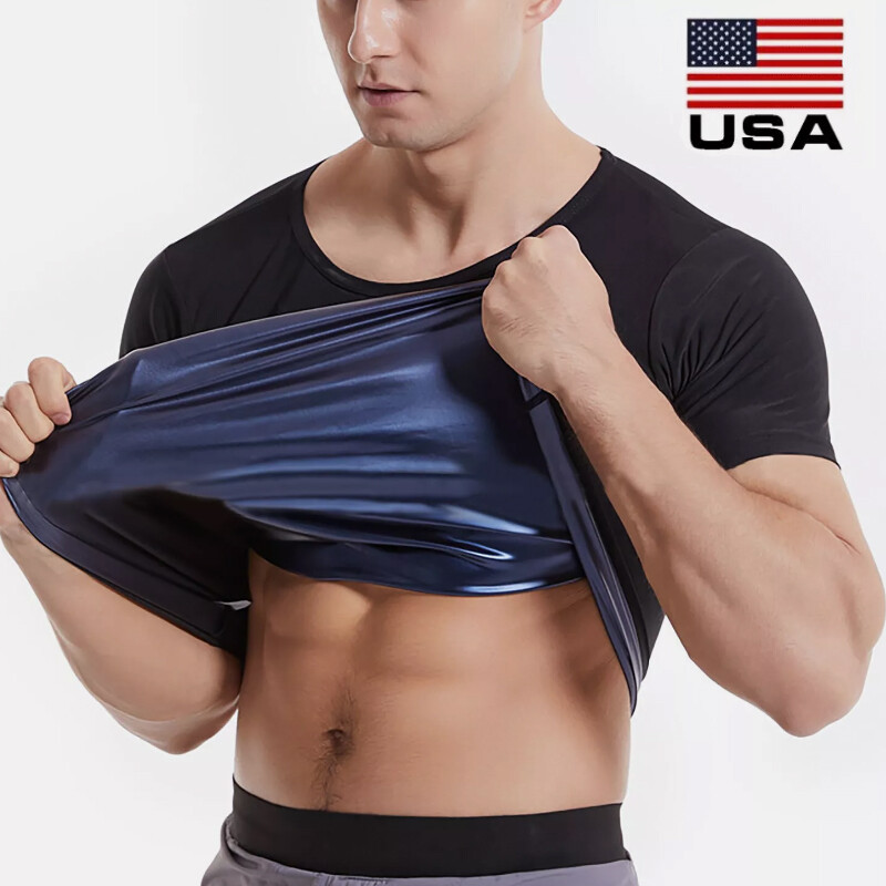Men Sweat Sauna Waist Trainer Thermal Shirt Weight Loss Body Shaper Shapewear gallery
