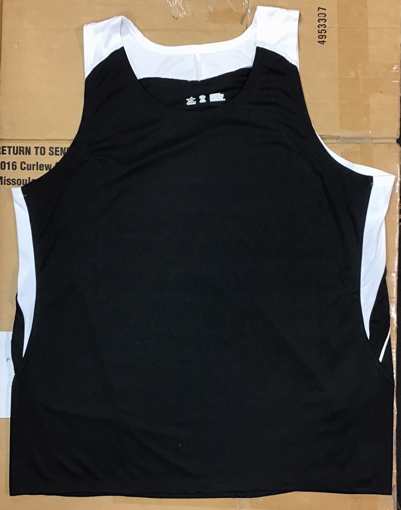 Alleson Athletic Men's 2XL Polyester Jersey Tank Black E21
