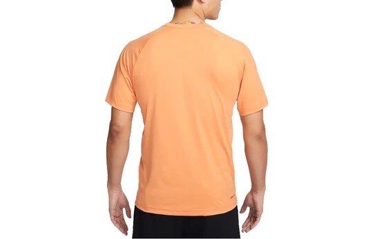Men Nike DRI-FIT Short Sleeve T-Shirt Size M Medium Orange Black DV9815 815 gallery