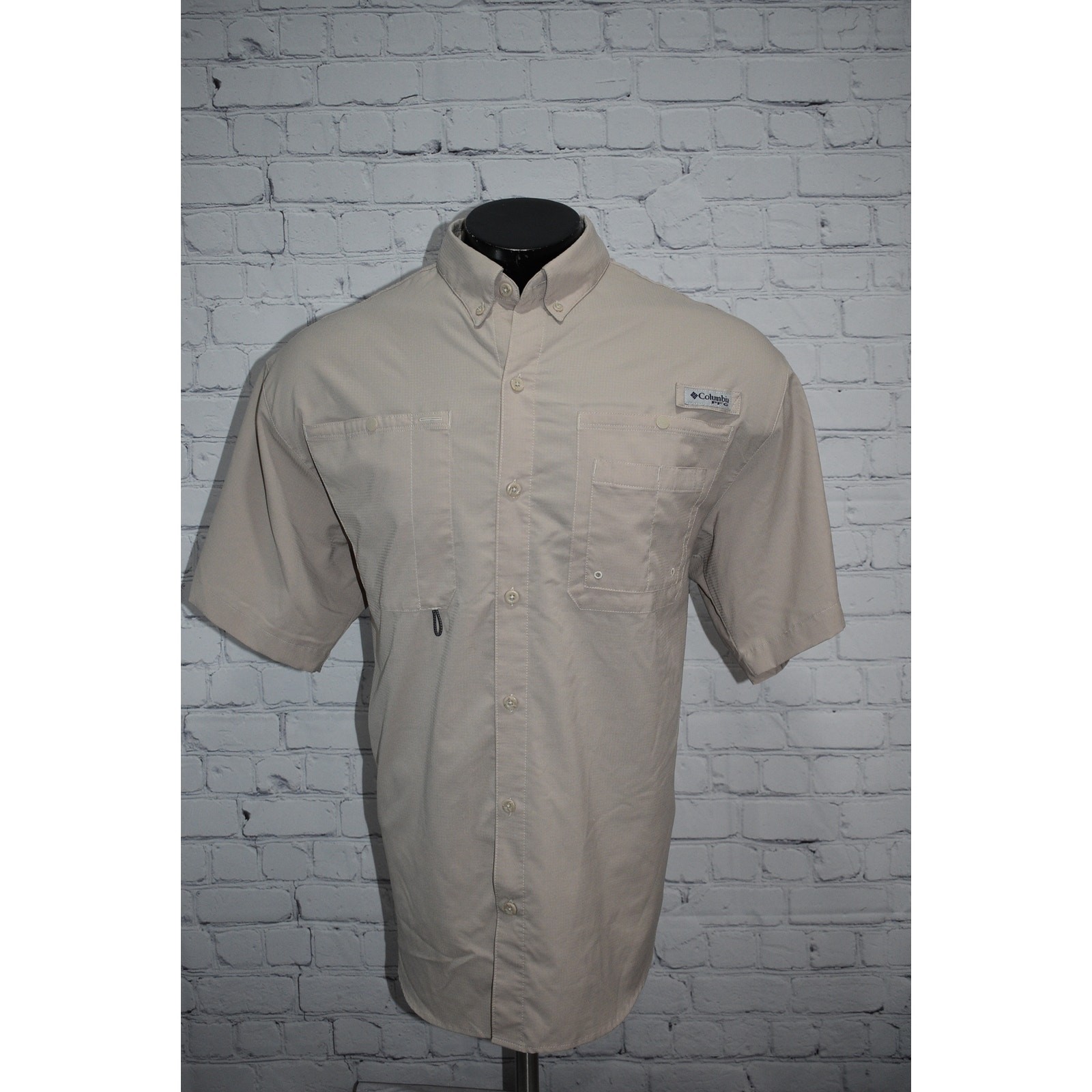 Columbia Mens Size XL PFG Performance Fishing Gear Shirt Vented Tan Polyester gallery