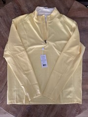 Bobby Jones Performance Collection 1/4 Zip Mock Neck Stretch Pullover Yellow M