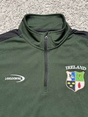 Lansdowne Ireland 1/4 Zip Green Pullover Mens Size Large Drylans Performance