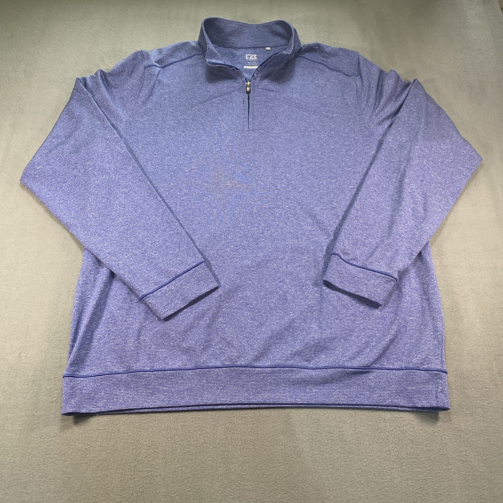 Cutter & Buck Mens CB DryTec Moisture Wicking Blue Quarter-Zip Pullover XL Tall gallery