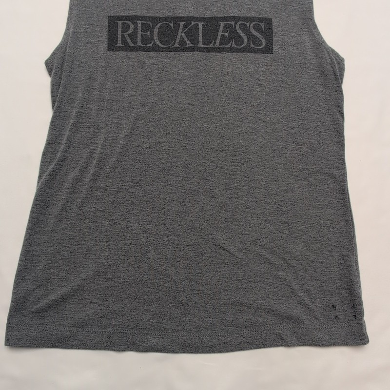 Nicole Miller New York "Reckless" Women's XS Heather Gray Sleeveless Tee gallery