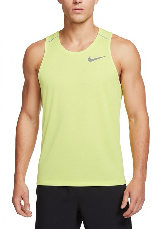 Nike Running Dri-Fit Tank Top Mens Large Athletic Volt Yellow Neon Reflective gallery