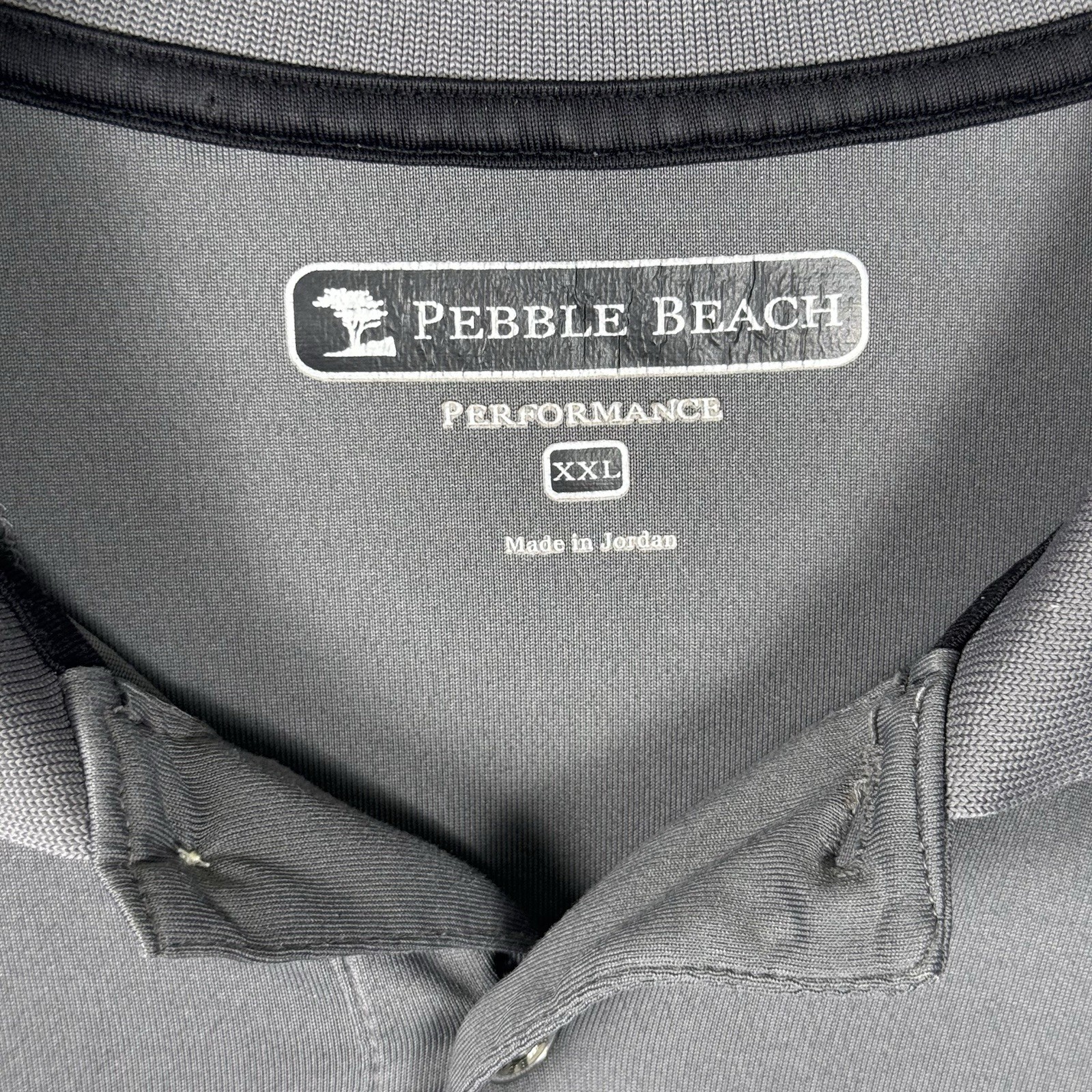 Pebble Beach Performance Mens 2XL Gray Golf Polo Shirt Lightweight gallery