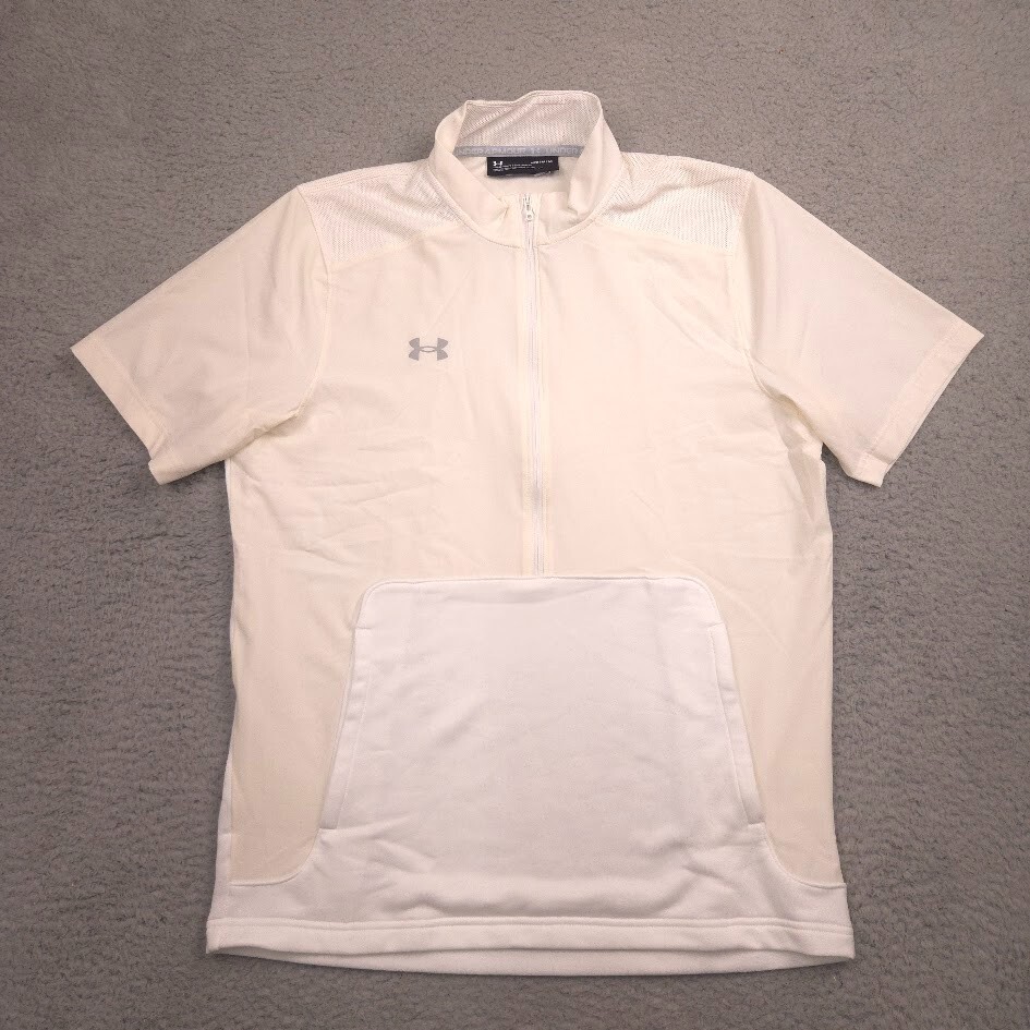 Under Armour 1370375 Men’s 2-Tone Half Zip Training Shirt White Cream M gallery