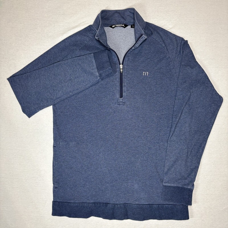 Travis Mathew 1/4 Zip Pullover Size Medium Blue Performance gallery