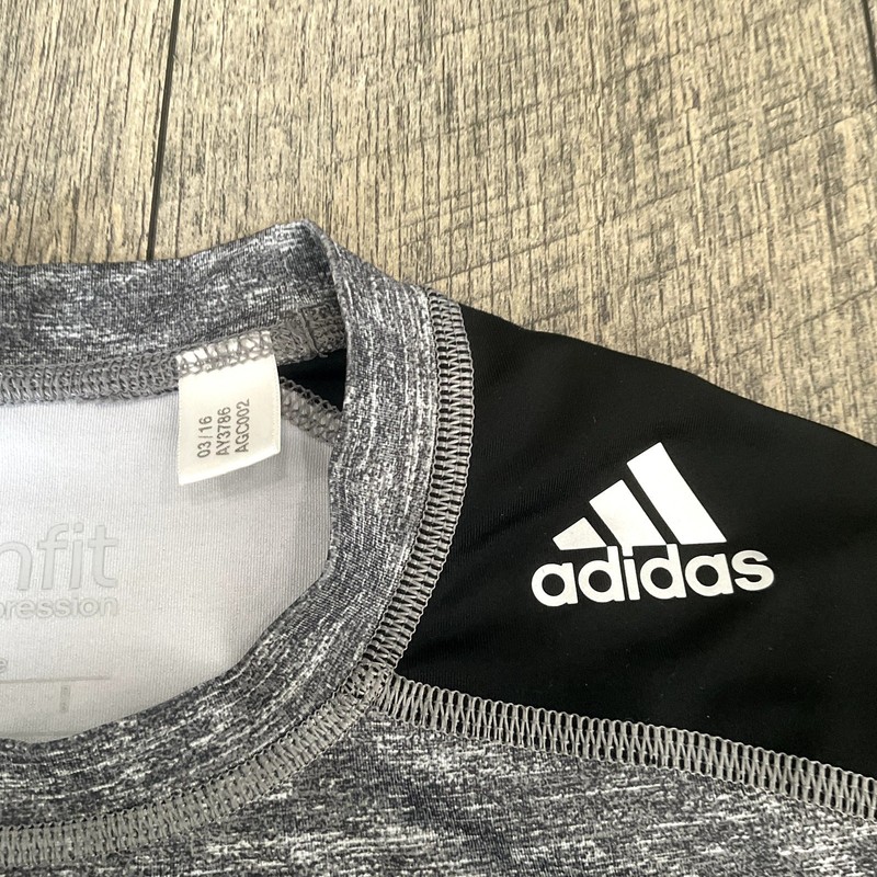 Adidas Techfit Compression Long Sleeve Shirt Heather Grey/Black - Size S gallery