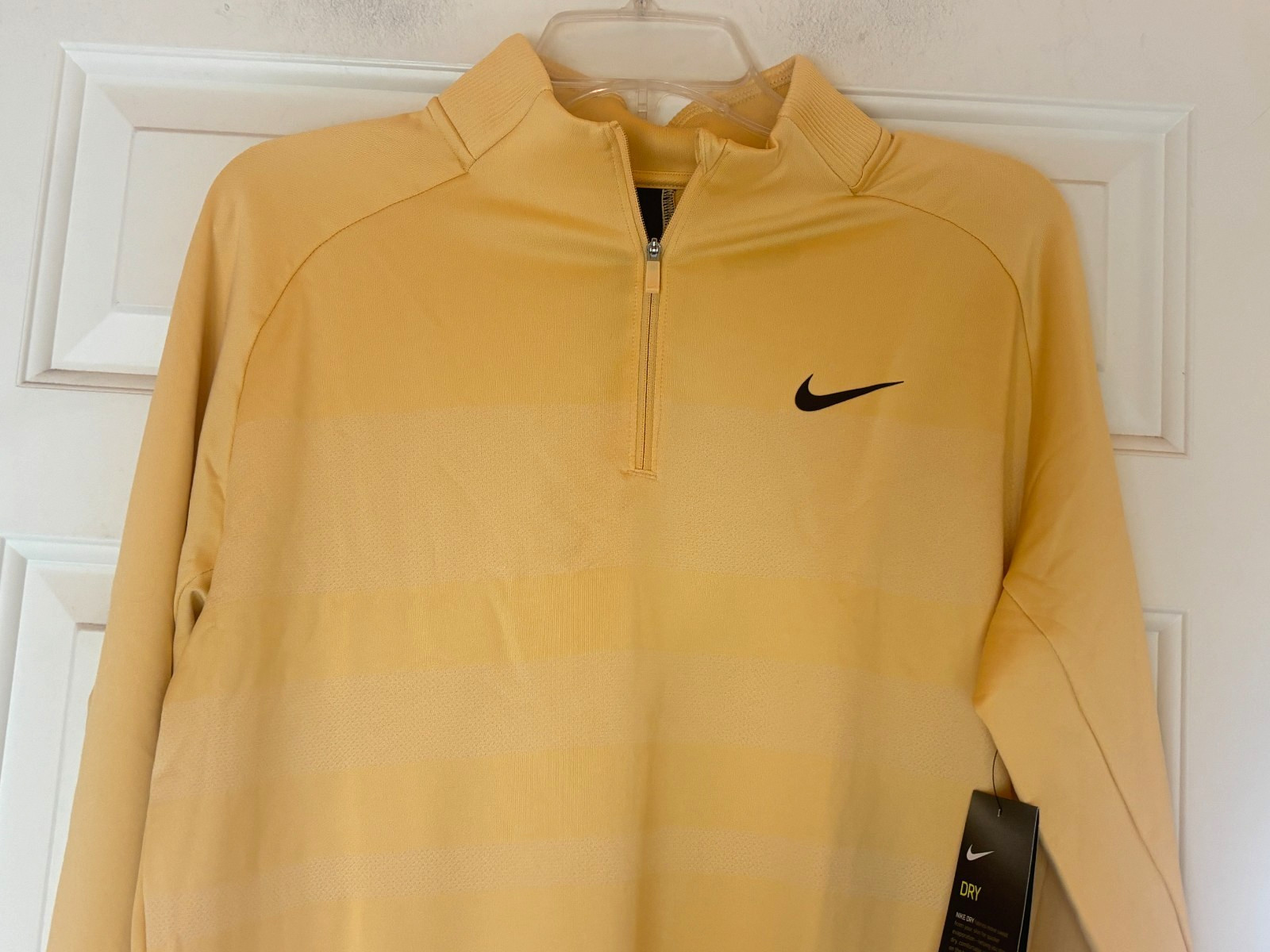 Nike Golf Quarter Zip Shirt Dri Fit Yellow Long Sleeve Size Mens M NWT gallery