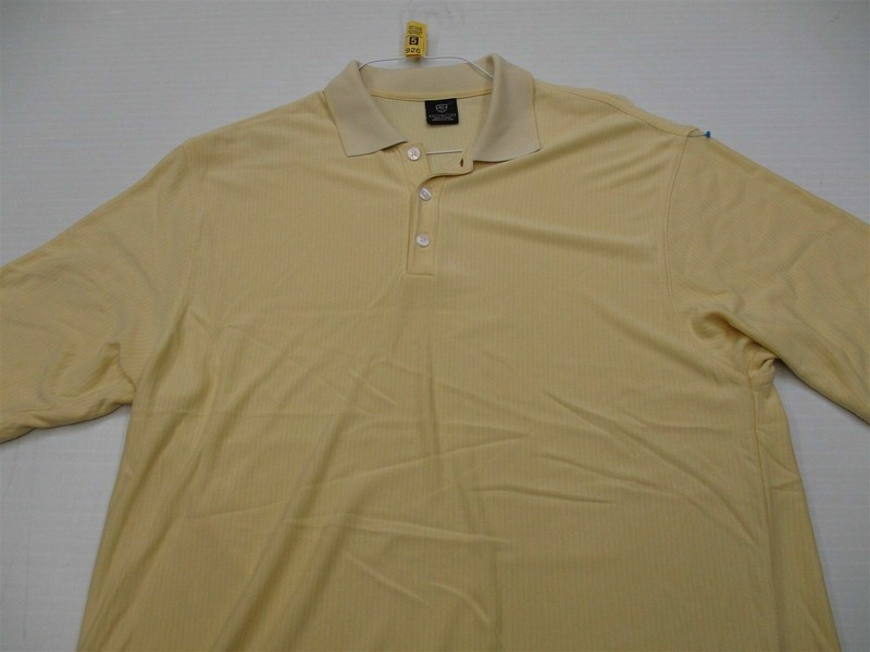 NIKE GOLF Men's Size L GOLF Short Sleeve Yellow Striped Polo Shirt gallery