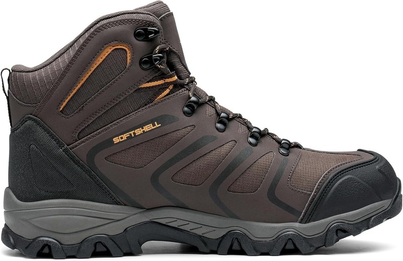 NORTIV 8 Men's Ankle High Waterproof Hiking Boots 10.5, Brown/Black/Tan gallery
