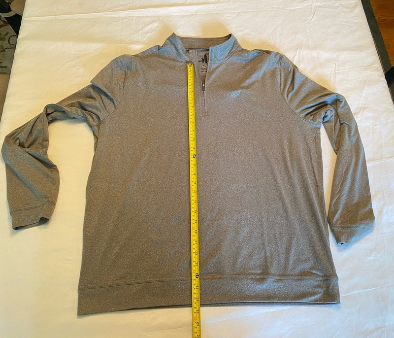 Johnnie-O Mens Flex Performance 1/4 Zip Pullover XL Meteor Gray Stitch Golf Logo gallery