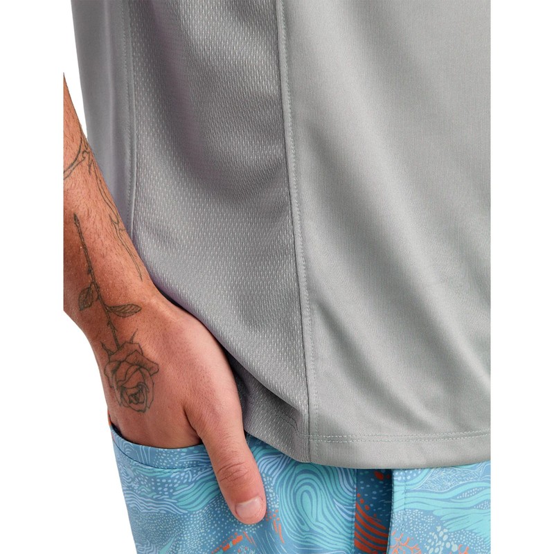 Huk Pursuit Short Sleeve Crew Men's Tech Shirt, Sharkskin, Small gallery