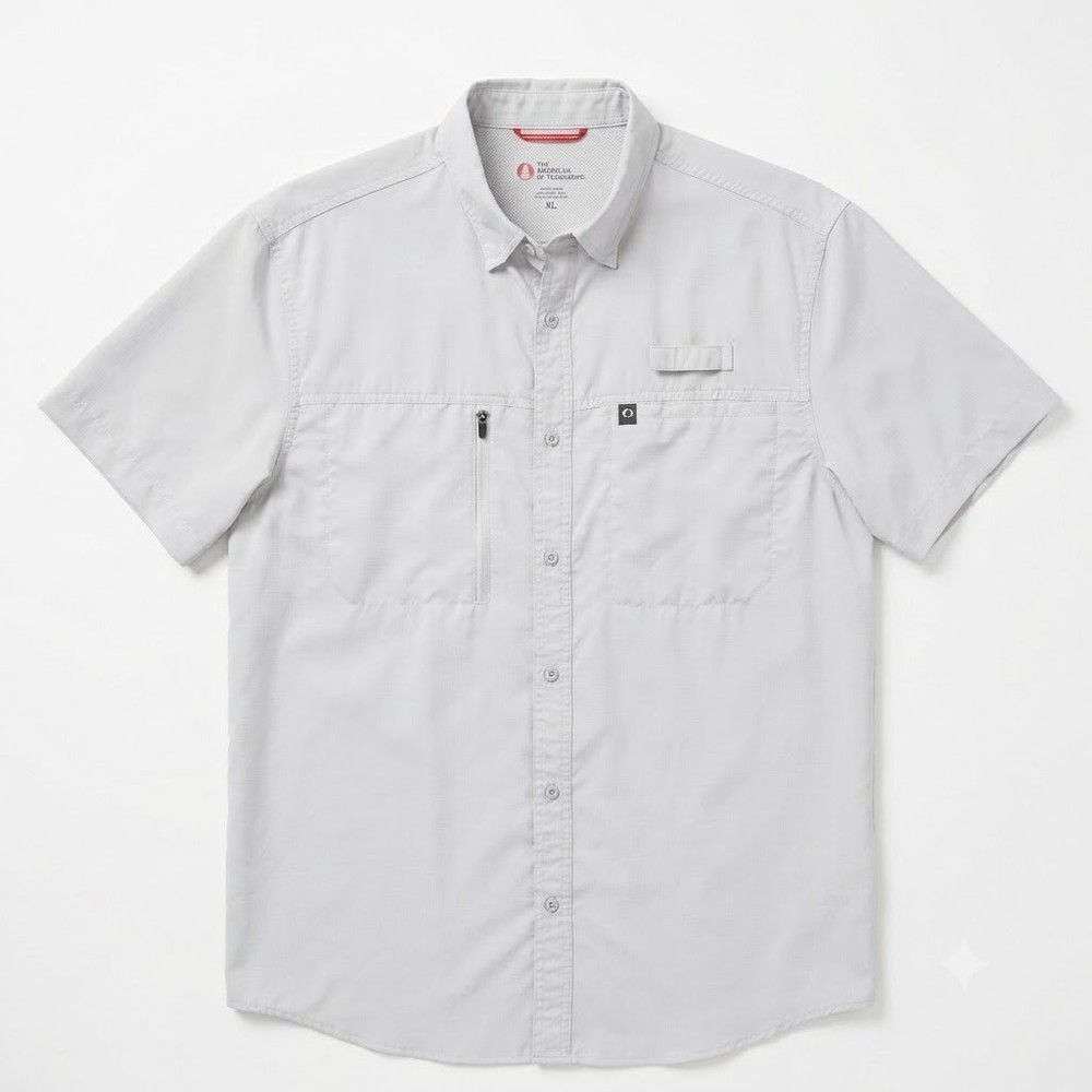The American Outdoorsman Indian River Fishing Shirt Gray Hiking UPF 40 Mens XL