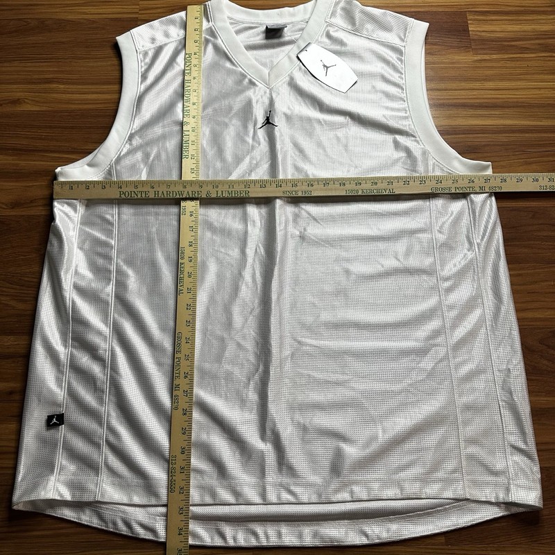 Vintage Y2K Nike Air Jordan Basketball Jersey Mens XXXL White Shiny Streetball gallery