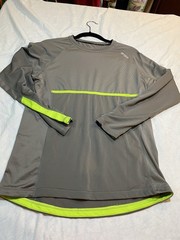 Hind Running Shirt Mens M GRAY Activewear Gym Workout Long Sleeve Performance