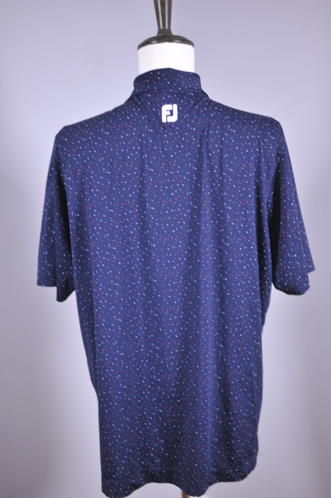 FootJoy Performance Golf Polo Shirt Navy Print Canyata Golf Club Men's Large L gallery