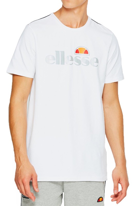 ellesse Giniti Reflective Logo Crew Neck T-Shirt Gym Sports Top Casual Tee White gallery