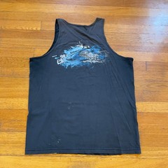 VTG 90s O’Neill Faded Black Graphic Tank Top Summer Casual Beach Surf XL USA