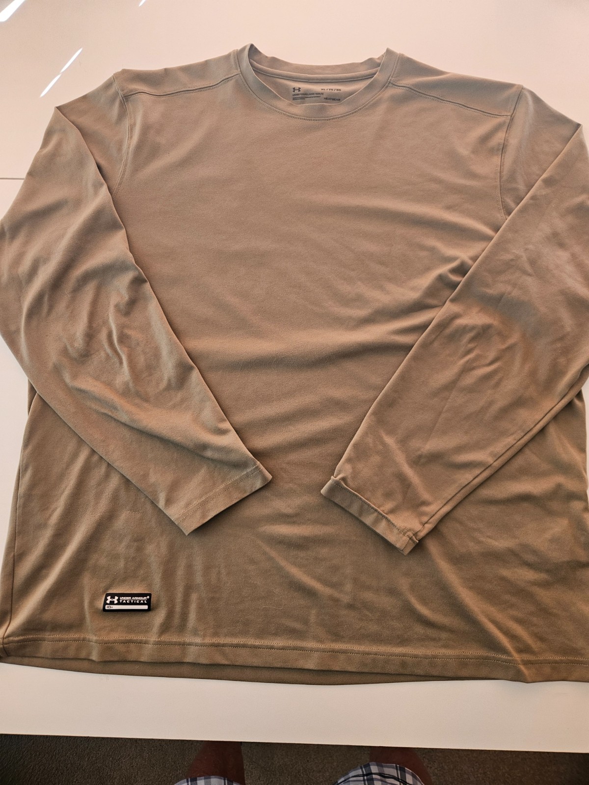 Men's Under Armour Tactical shirt long sleeved Military Tan size XL Loose gallery