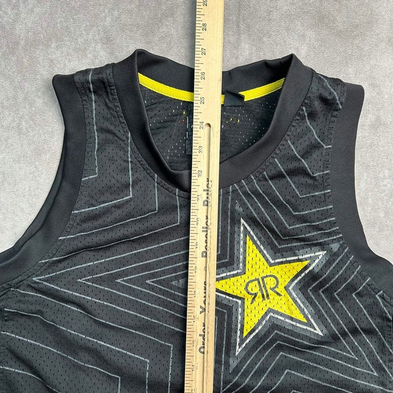 Fox Racing Rockstar Energy Tank Top Mens Medium Black Mesh Motocross Jersey Star gallery