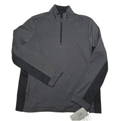 PG TOUR Pullover Golf Shirt Men’s Small Black Gray Micro Dot Quarter Zip NEW