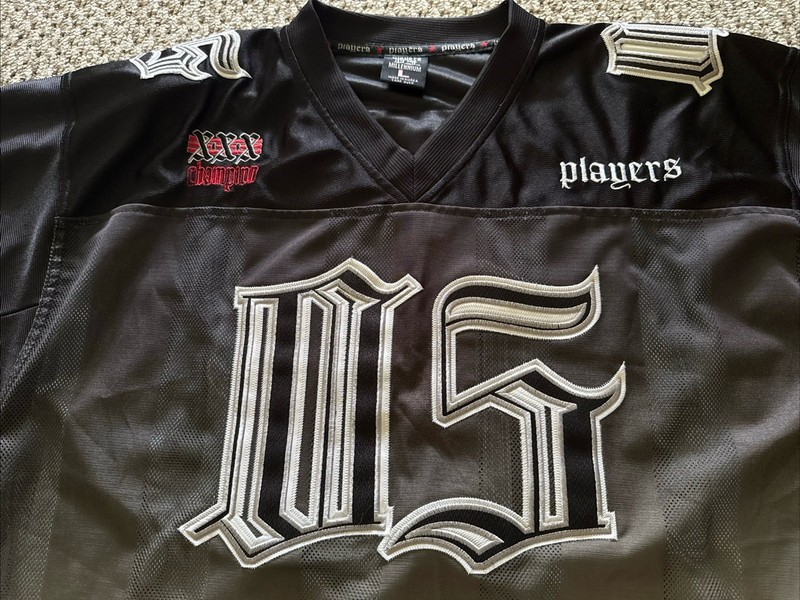 Players Millennium L Men's Graphic Print Jersey Black Mesh V-Neck gallery