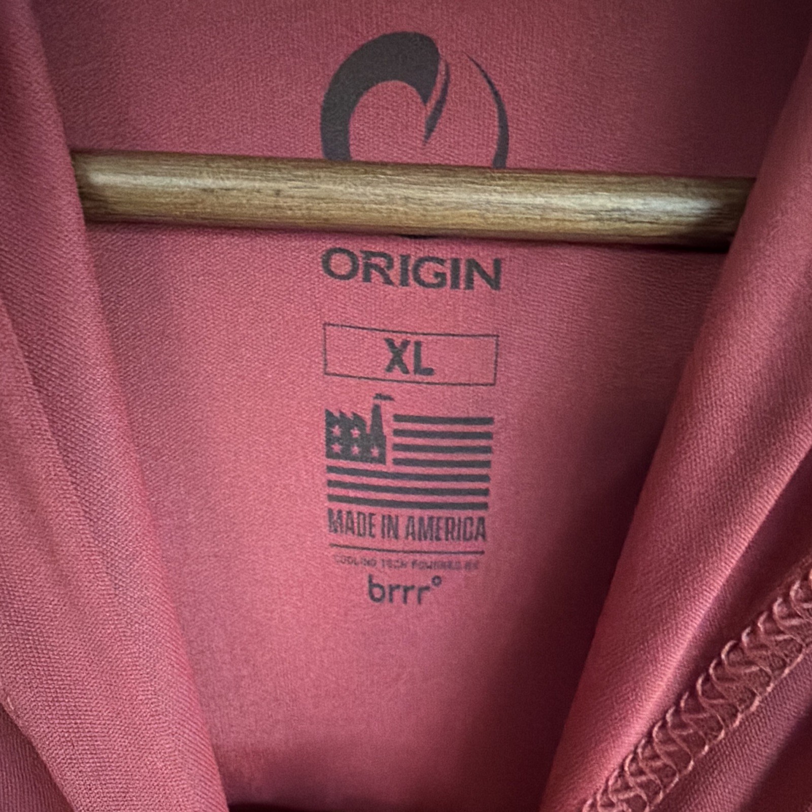ORIGIN brrr Men's Red Solid Logo Pullover Hoodie Long Sleeve XL Regular gallery