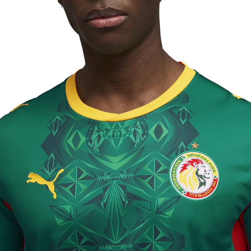PUMA Senegal Away Crew Neck Short Sleeve Replica Jersey Mens Green 78317102 gallery