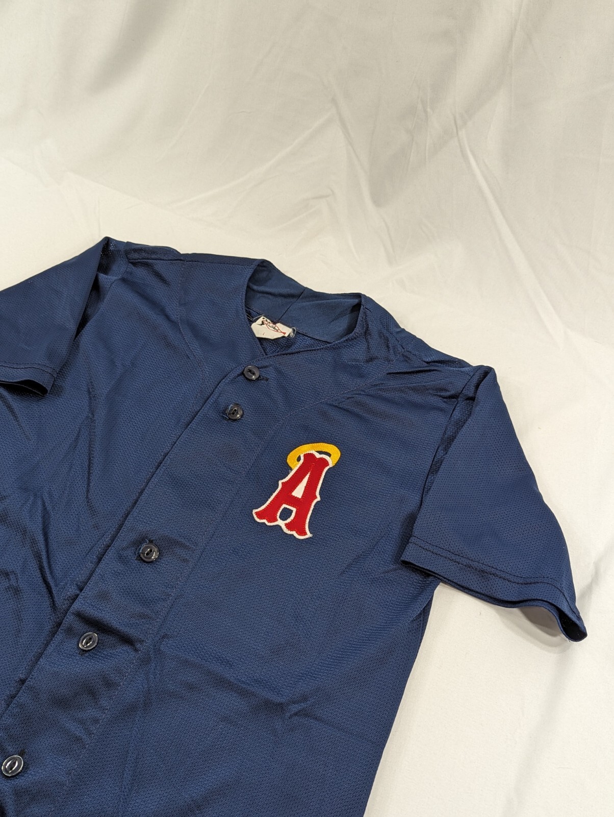 Vtg 1980’s Embroidered Baseball Jersey Angels YOUTH Large #34 Southland USA Made gallery