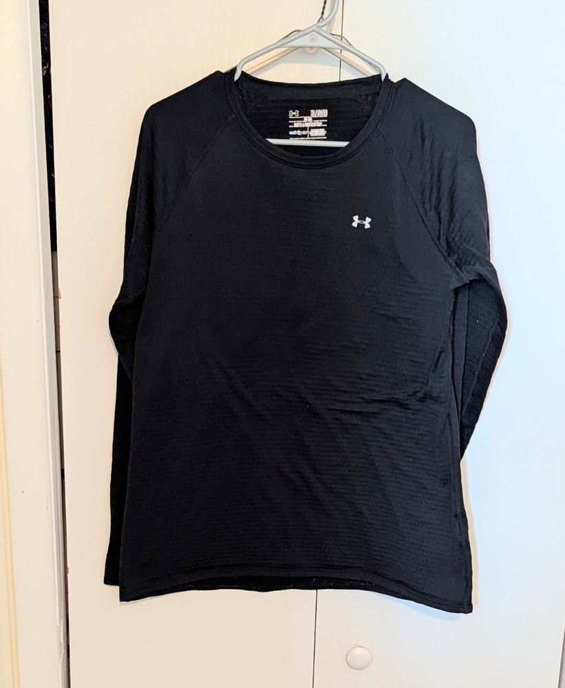 Under Armour Base Layer 1.0 Mens Size XL Black Long Sleeve ColdGear Fitted Shirt