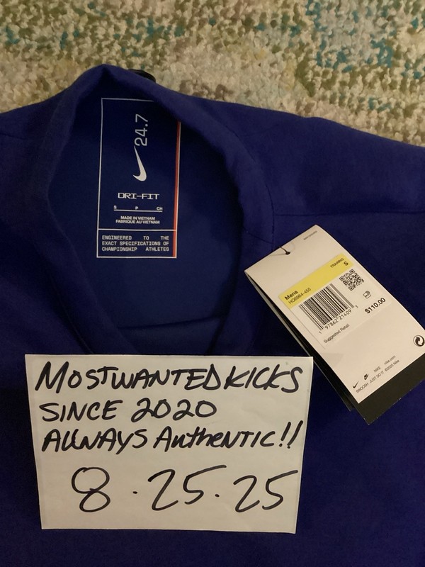 NWT Nike 24.7 ImpossiblySoft Dri-Fit Crew Sweatshirt Deep Royal Blue Men’s Sz S gallery