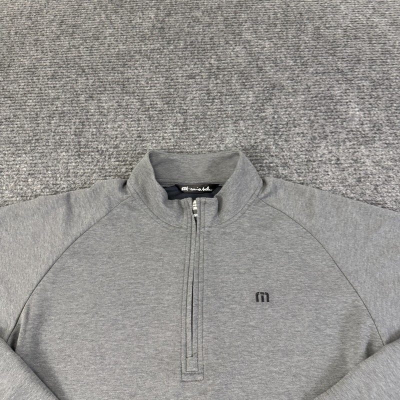 Travis Mathew Pullover Mens Large Gray Quarter Zip Golf Soft Sweater Performance gallery