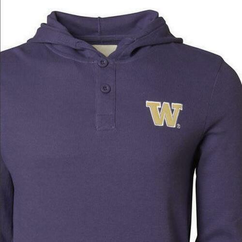 Colony Men's Washington Huskies Hooded Waffle Shirt Purple Large $52 Value gallery