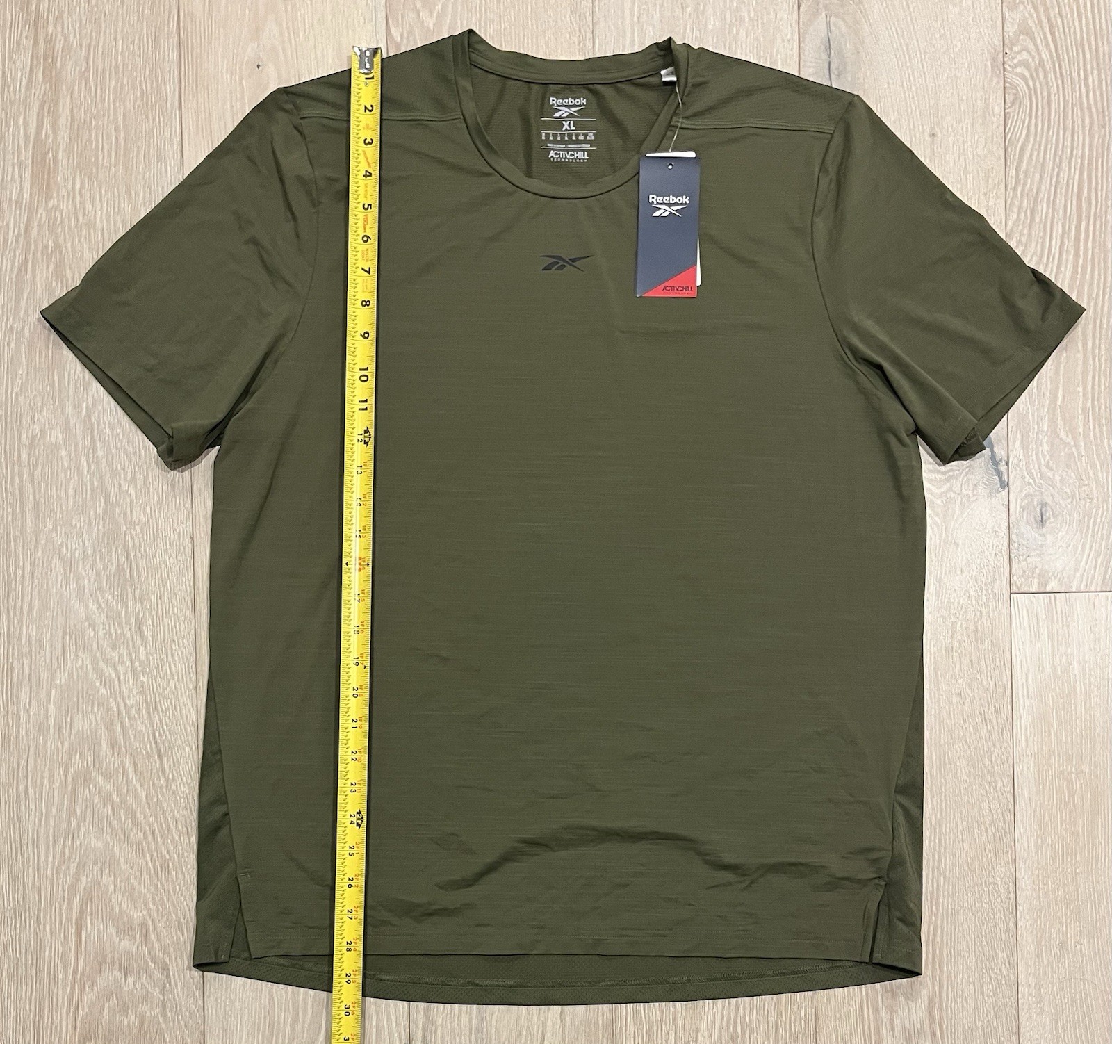 Reebok Men's Activchill Short Sleeve Training T-Shirt, Size XL, Army Green, NWT gallery
