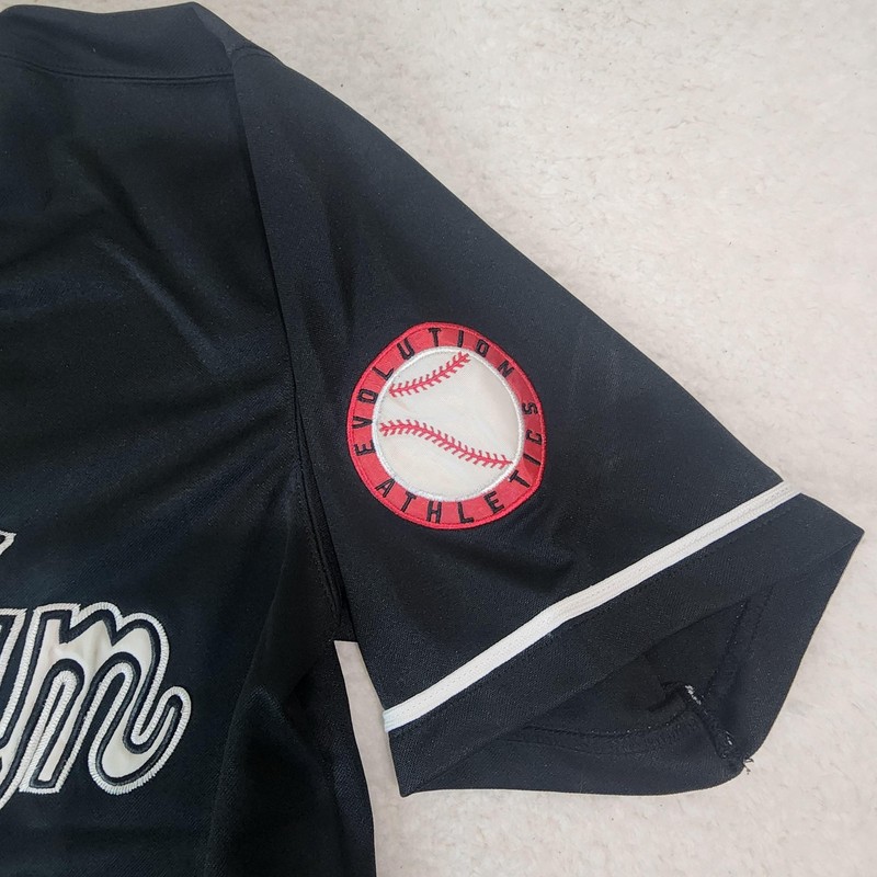 Brooklyn Baseball Jersey Mens Medium Black Button Front Evolution Jeans #3 gallery