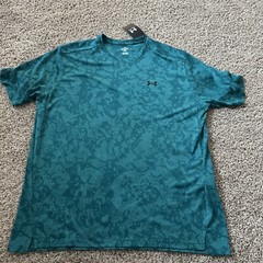 Under Armour Men Tech Vent Geode T-Shirt Mens Size XL Hydro Teal Black Active