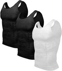 3 Packs Men Compression Shirt Hide Gynecomastia Chest Body Shaper Vest Tank Tops