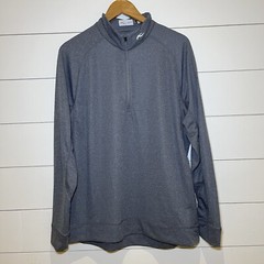 KJUS Keano Golf Pullover Mens XL Gray Half Zip Midlayer UPF 50+ EUC