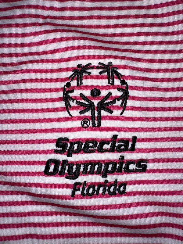 NWT Nike Golf Special Olympics Mini Victory Pink Stripe Tour Mens XL Polo 725520 gallery