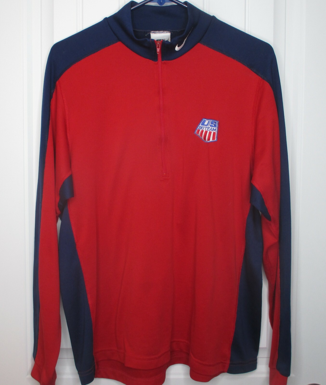 Vintage Nike Ski Team Top USA 1/2 zip Pullover T Shirt Long Sleeve Excellent gallery