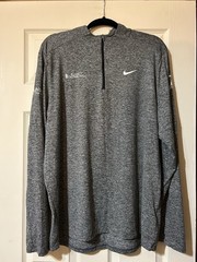 Nike Running Shirt Gray 1/4-Zip L/S Pullover Thumb Holes Athleisure Gym Men’s XL